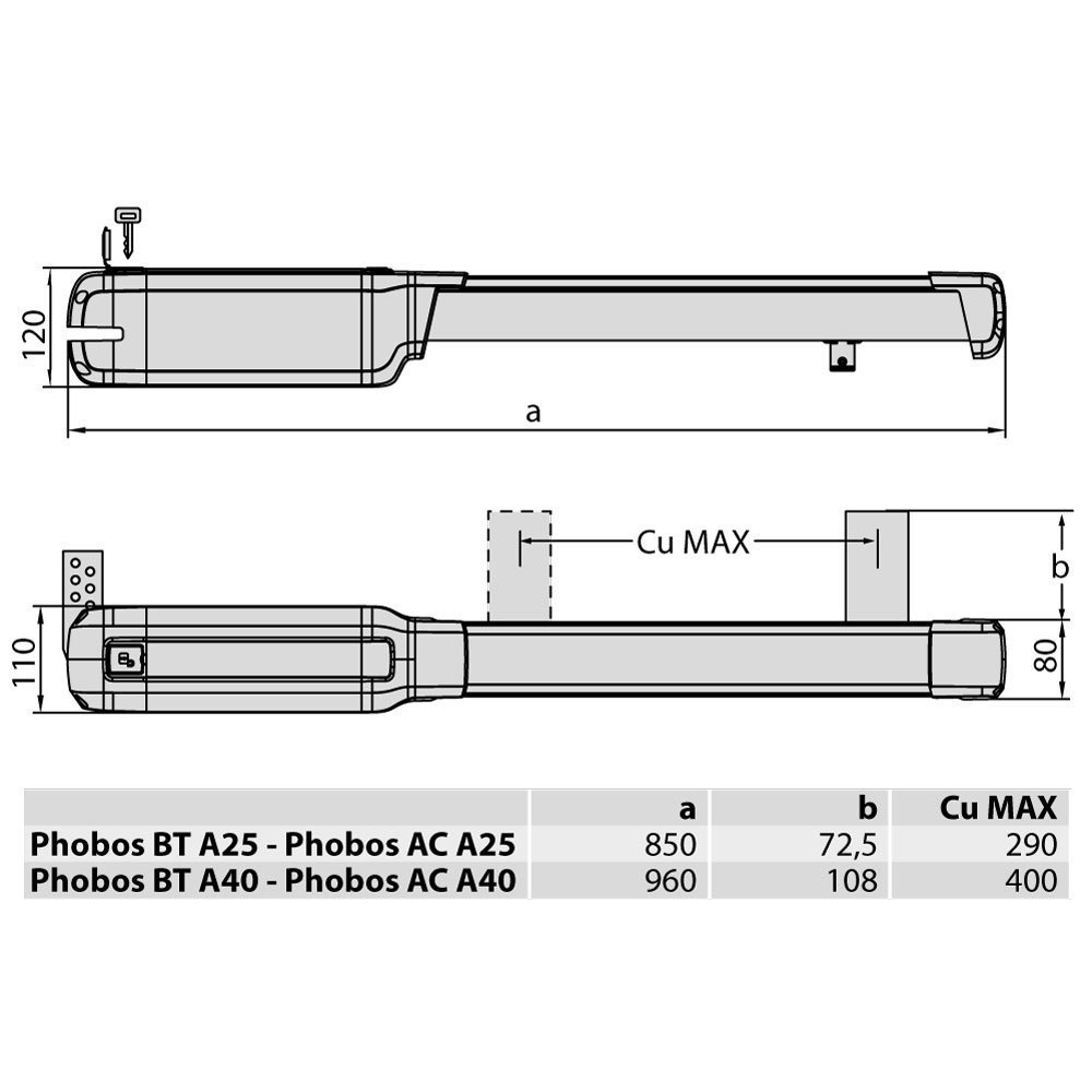 BFT Phobos BT A25 Dairesel Kanatlı Kapı Motoru Kit
